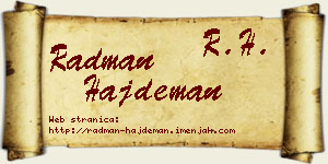 Radman Hajdeman vizit kartica
